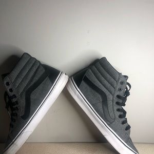 Grey and black High top vans